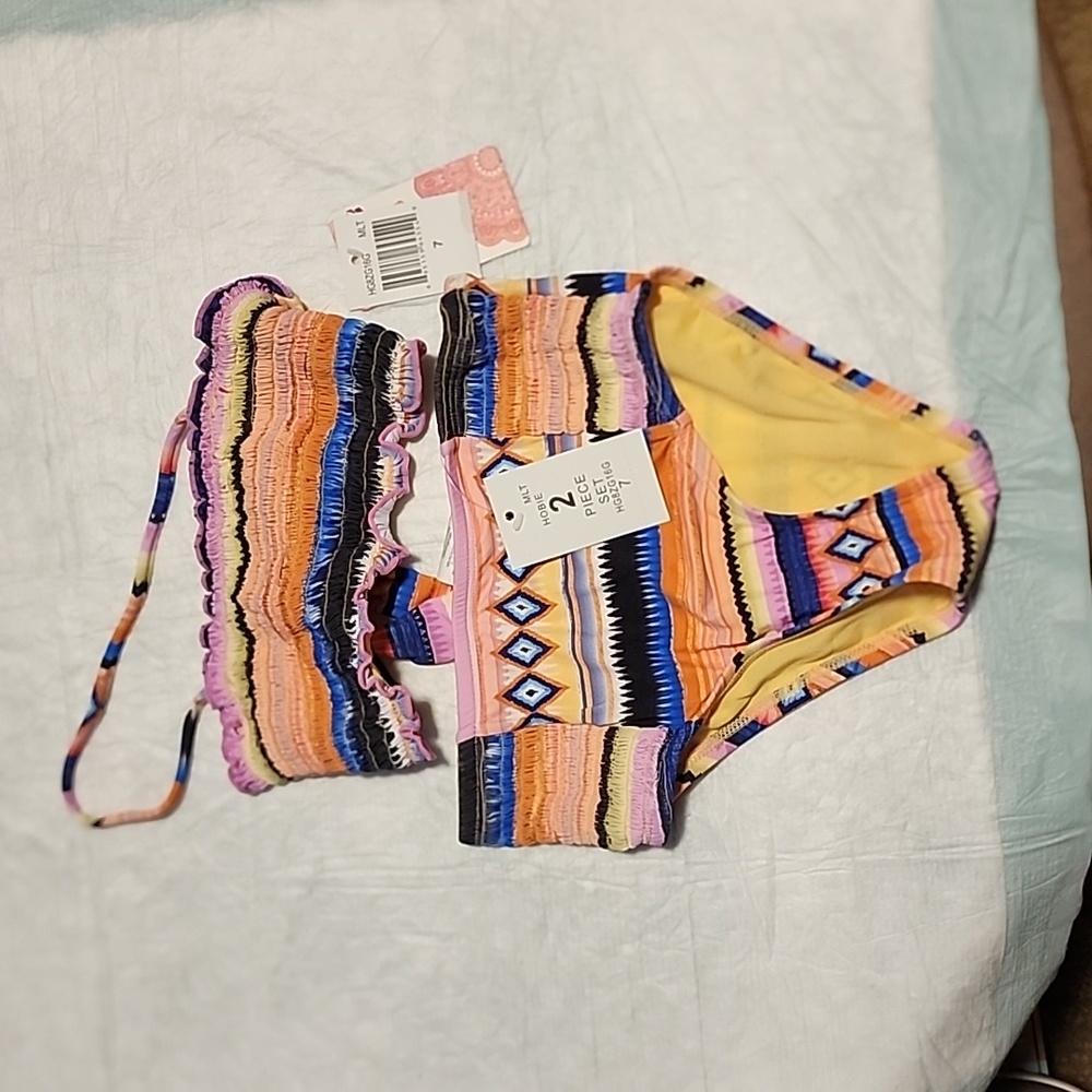 Hobie Multi-colored Over The Neck 2 PC Set/Size 7girls